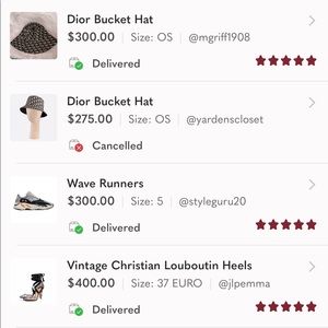 Reviews from previous orders